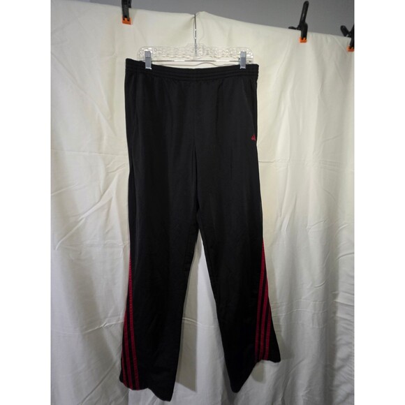 adidas Pants - adidas Women's Black Track Pants XL Red 3-Stripes Embroidered Logo